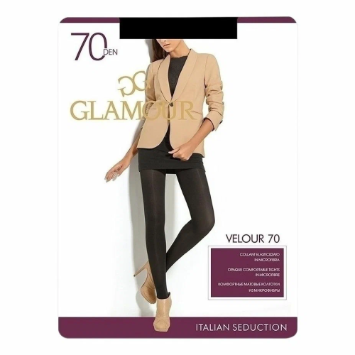 GLAMOUR колготки женские velour 70 nero р.4